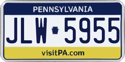 PA license plate JLW5955