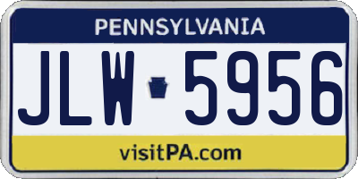 PA license plate JLW5956