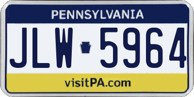 PA license plate JLW5964