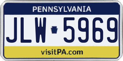 PA license plate JLW5969