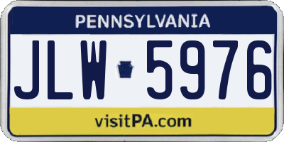 PA license plate JLW5976