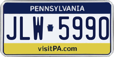PA license plate JLW5990