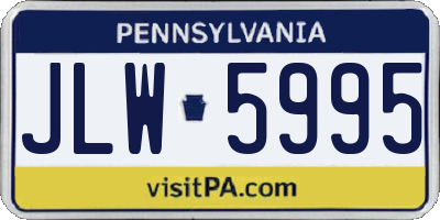 PA license plate JLW5995