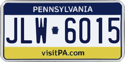 PA license plate JLW6015