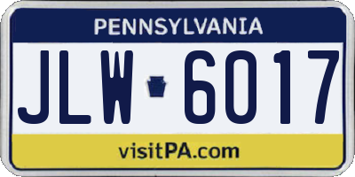 PA license plate JLW6017