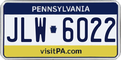 PA license plate JLW6022