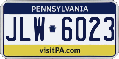 PA license plate JLW6023