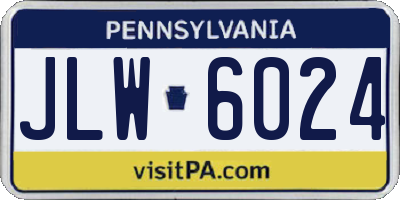 PA license plate JLW6024