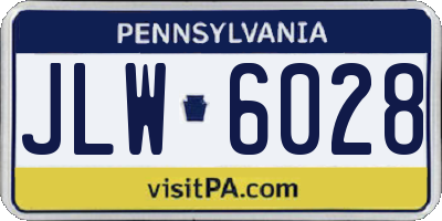 PA license plate JLW6028