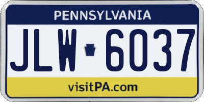 PA license plate JLW6037
