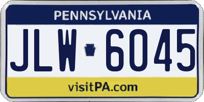 PA license plate JLW6045