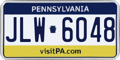 PA license plate JLW6048