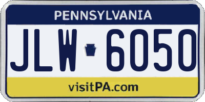 PA license plate JLW6050
