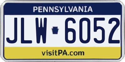 PA license plate JLW6052