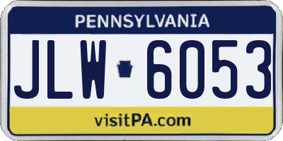 PA license plate JLW6053
