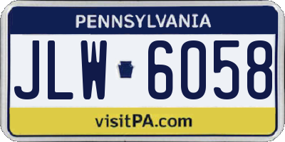 PA license plate JLW6058