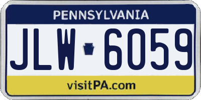 PA license plate JLW6059