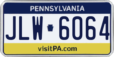PA license plate JLW6064