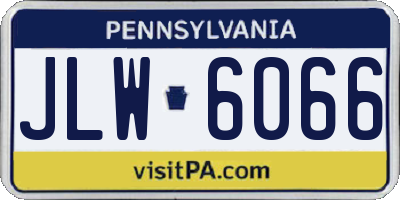 PA license plate JLW6066