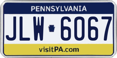 PA license plate JLW6067