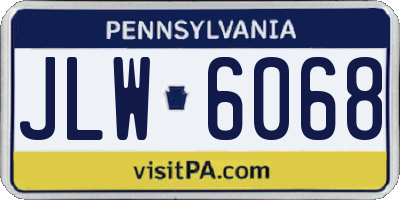 PA license plate JLW6068