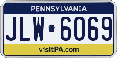 PA license plate JLW6069