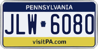 PA license plate JLW6080