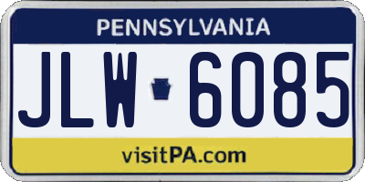 PA license plate JLW6085