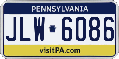 PA license plate JLW6086