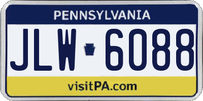 PA license plate JLW6088