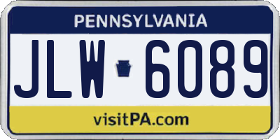 PA license plate JLW6089