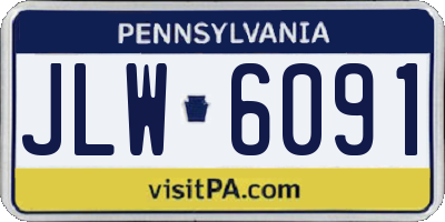 PA license plate JLW6091