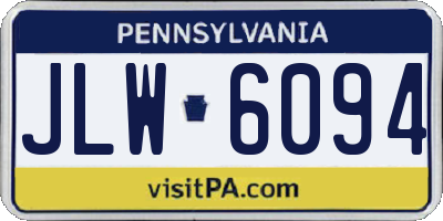 PA license plate JLW6094