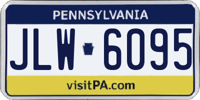 PA license plate JLW6095
