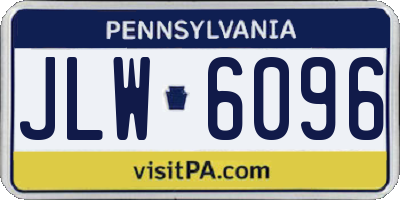 PA license plate JLW6096