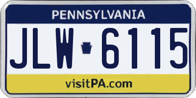 PA license plate JLW6115
