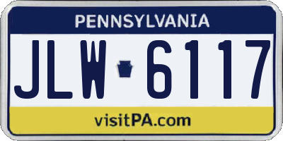 PA license plate JLW6117