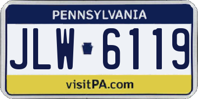 PA license plate JLW6119