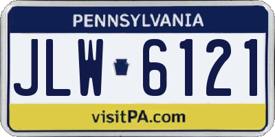PA license plate JLW6121