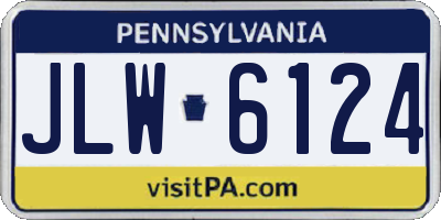 PA license plate JLW6124