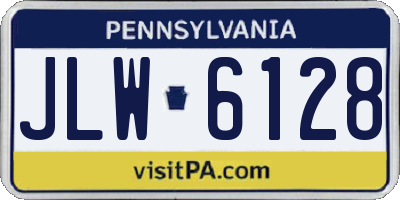 PA license plate JLW6128