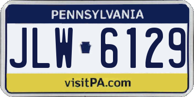 PA license plate JLW6129
