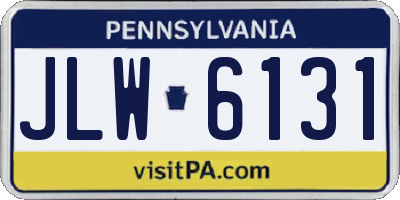 PA license plate JLW6131
