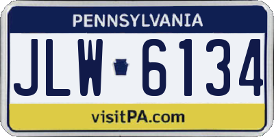 PA license plate JLW6134