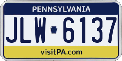 PA license plate JLW6137