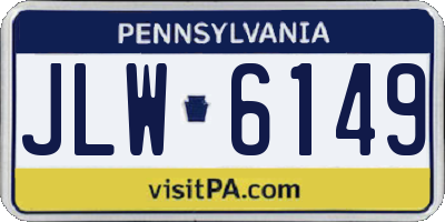 PA license plate JLW6149