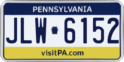 PA license plate JLW6152