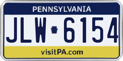 PA license plate JLW6154