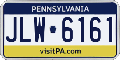 PA license plate JLW6161