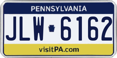 PA license plate JLW6162